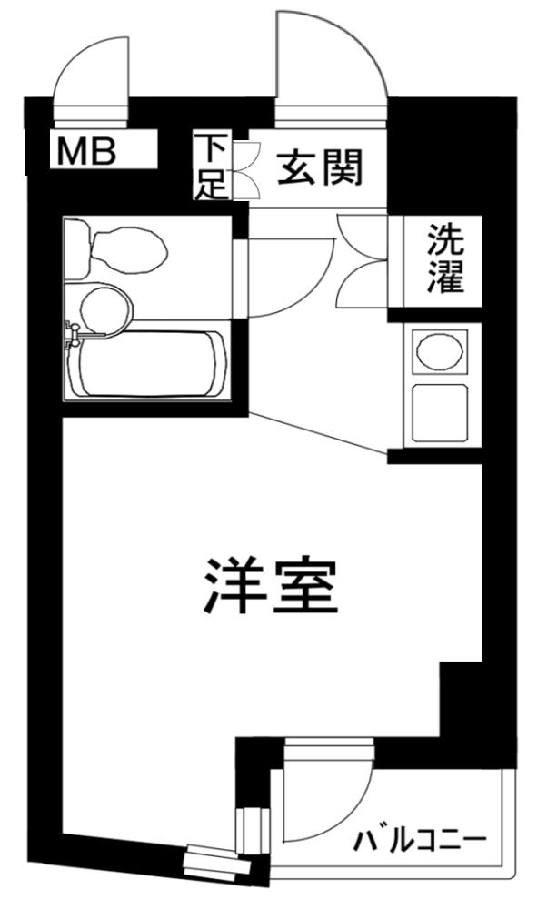 クリオ吉野町弐番館(ワンルーム/6階)の間取り写真