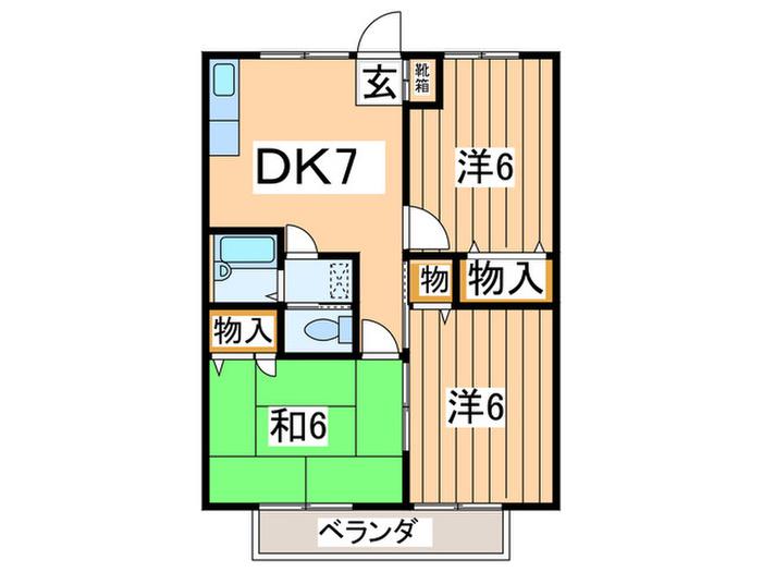 サザンプラザ長浜(3DK/2階)の間取り写真