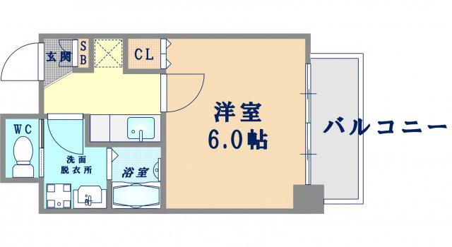 ＪＲ大阪環状線 玉造駅(ＪＲ) 徒歩5分 6階建 築23年(1K/3階)の間取り写真