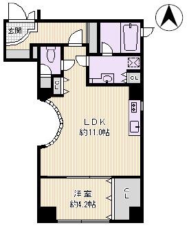 シティライフ京町堀(1LDK/3階)の間取り写真