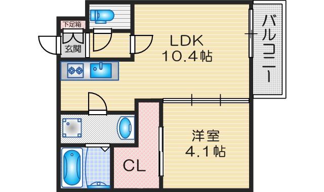 SOAR 豊中庄内(1LDK/2階)の間取り写真