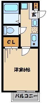エムグランデ(1K/2階)の間取り写真