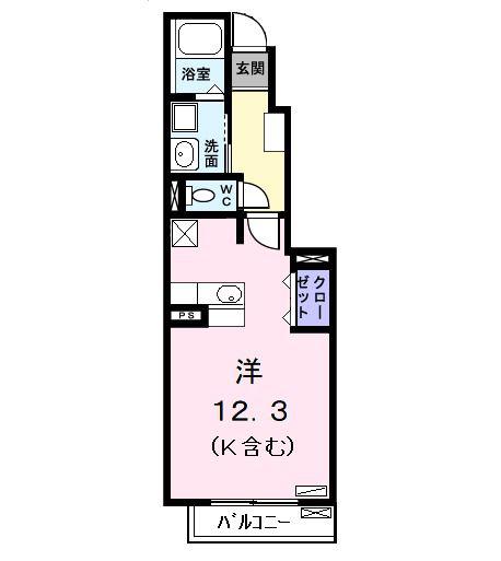 クレア デ メゾン(ワンルーム/1階)の間取り写真