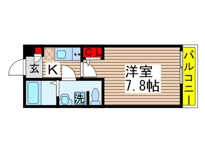 AMOUR高堀(1K/2階)の間取り写真