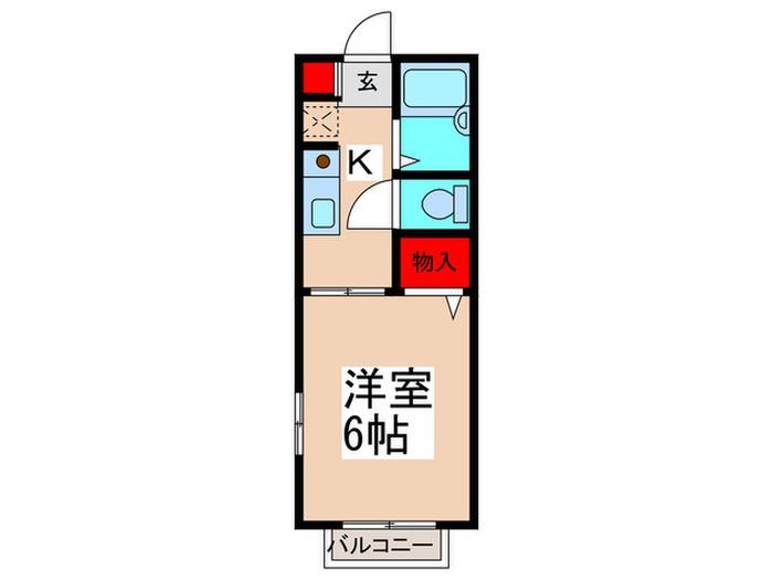 フラット真間(1K/1階)の間取り写真