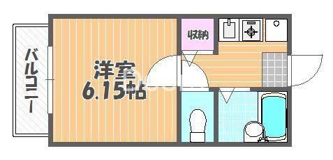ヴェリタスA(1K/2階)の間取り写真