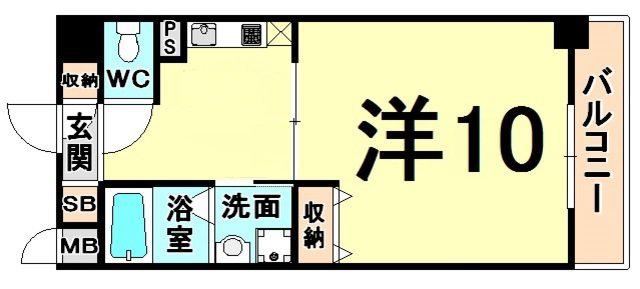 アーデン塚口(1K/9階)の間取り写真