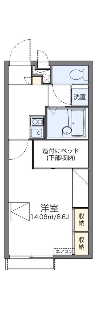 レオパレスHIGASHINO II(1K/2階)の間取り写真