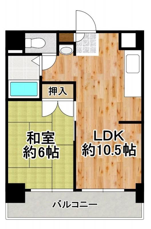 アドベ93(1LDK/2階)の間取り写真