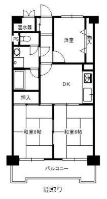 シティマンション井尻(3DK/4階)の間取り写真