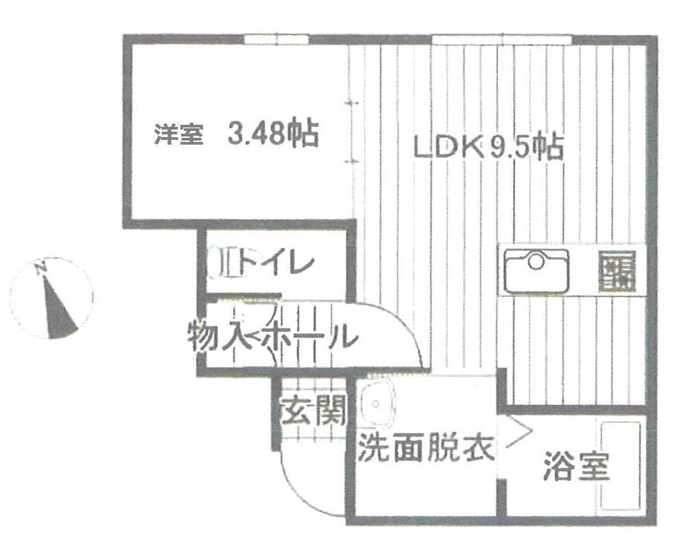 ナチュラルギフト(1LDK/1階)の間取り写真