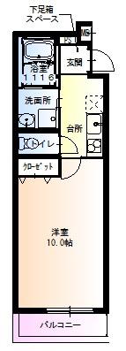 フジパレス城東諏訪サウスV番館(1K/1階)の間取り写真