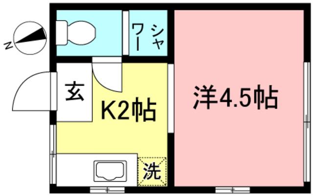 カントリーイン(1K/1階)の間取り写真