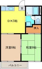 タウニー小杁(2DK/1階)の間取り写真