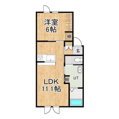 CASCADEII(1LDK/1階)の間取り写真