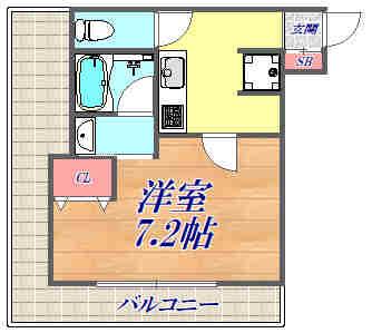 アーイ塚口(1K/2階)の間取り写真