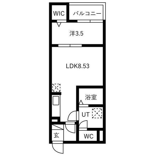 FSTYLE一津屋1号館(1LDK/2階)の間取り写真