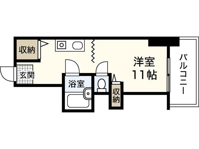 ウィンディア五日市 A(ワンルーム/6階)の間取り写真