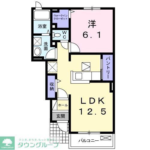 アリエッタ柏(1LDK/1階)の間取り写真