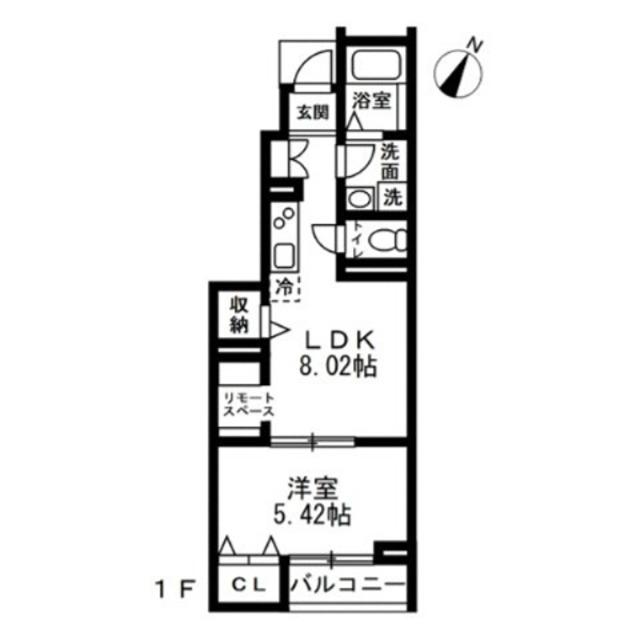 アイメゾン(1LDK/1階)の間取り写真