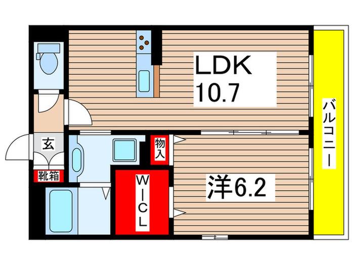 グラン・フェリシア(1LDK/3階)の間取り写真