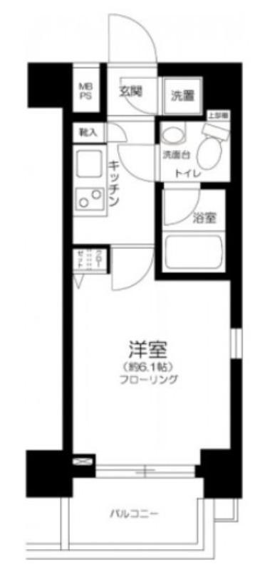 エクセリア芝大門(1K/3階)の間取り写真