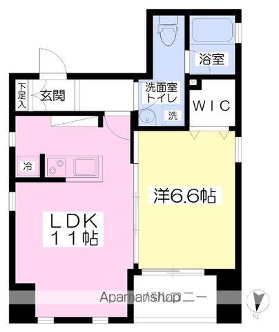ティーコートさや(1LDK/5階)の間取り写真