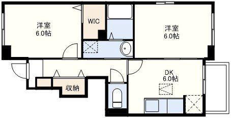 グレイスC(2DK/1階)の間取り写真