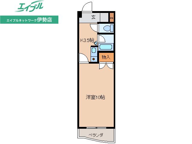 ハーモニー玉城(1K/1階)の間取り写真