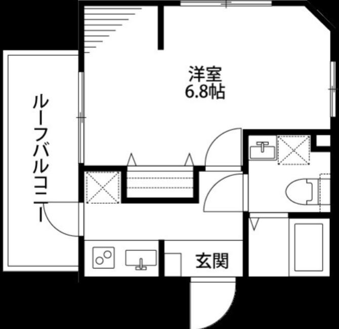 犬蔵2丁目M(1K/4階)の間取り写真