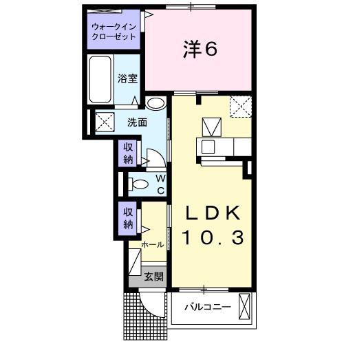 コーネルガーデン(1LDK/1階)の間取り写真