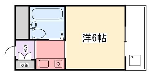 忍町中村コーポ(ワンルーム/3階)の間取り写真