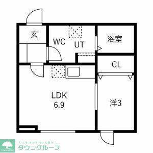 クレール貝ヶ森(1LDK/1階)の間取り写真