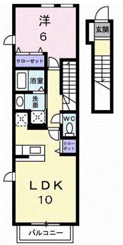 レクサスE(1LDK/2階)の間取り写真
