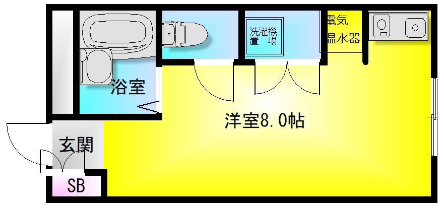 ブルージェつばき(ワンルーム/5階)の間取り写真