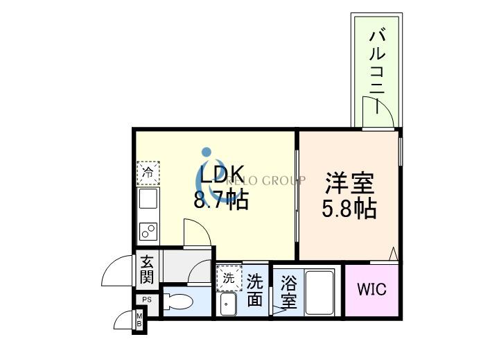 CHARME PARKSIDE II(1LDK/2階)の間取り写真