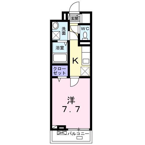 エスポワール(1K/3階)の間取り写真