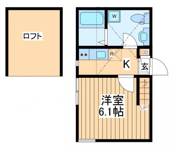 セントフォース鹿島田(1K/2階)の間取り写真