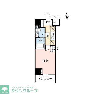 フェルクルール川崎(1K/4階)の間取り写真