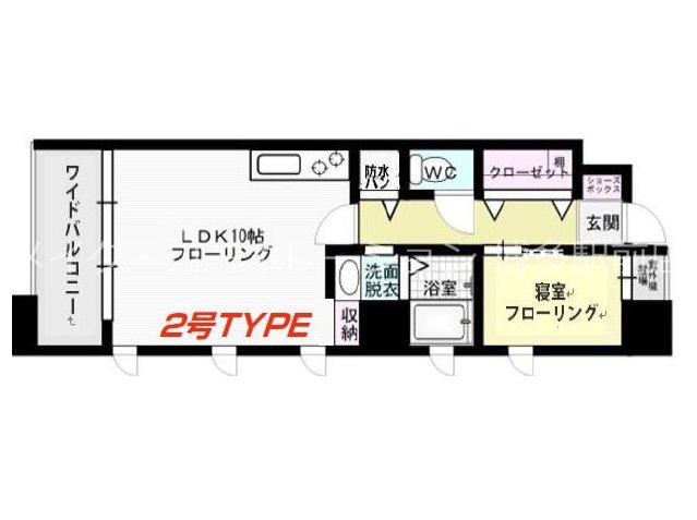 ラフォート平尾 (1LDK/7階)の間取り写真
