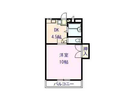 エクセレントハイツ プレステージ(1DK/1階)の間取り写真