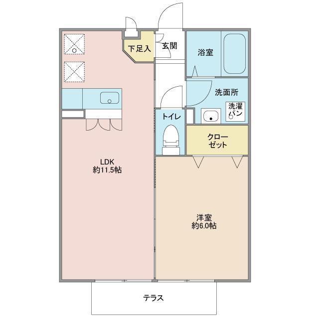 ルミエールIII(1LDK/2階)の間取り写真