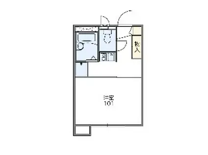 グリーンライン 日吉本町駅 徒歩20分 2階建 築26年(1K/2階)の間取り写真