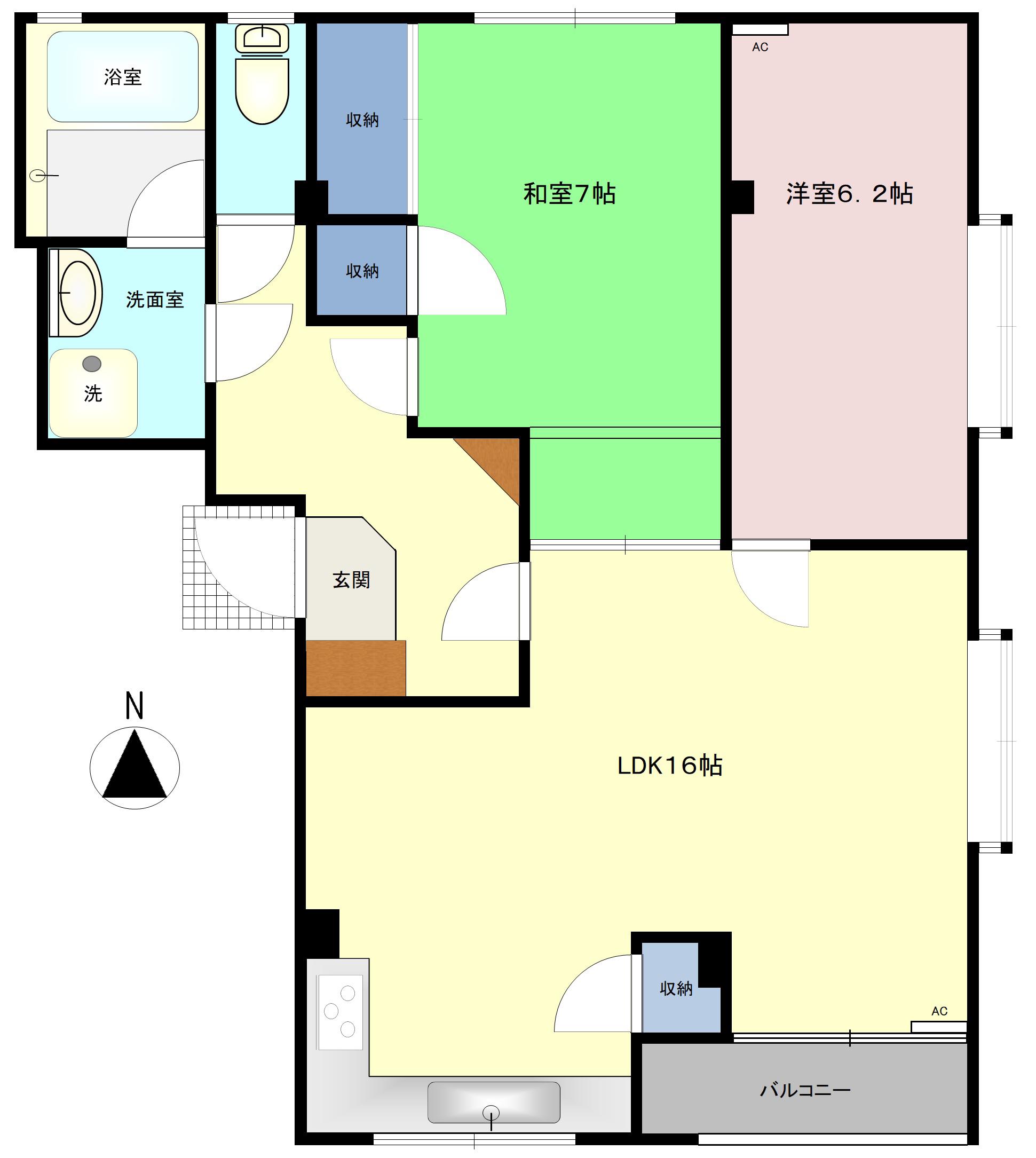 メゾン御経塚(2LDK/2階)の間取り写真
