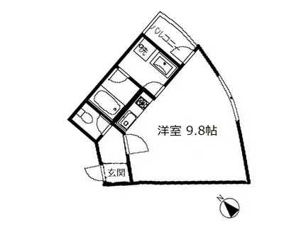 ブラッドメアリーフォート(ワンルーム/3階)の間取り写真