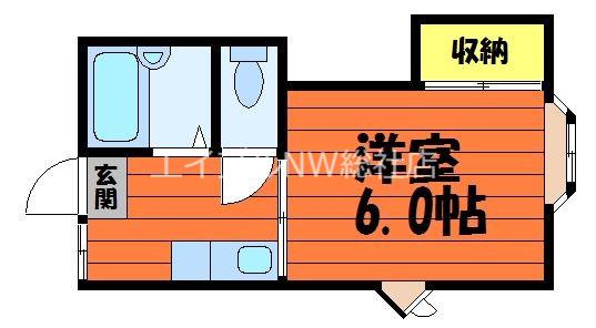 ロマーナ中庄(1K/2階)の間取り写真