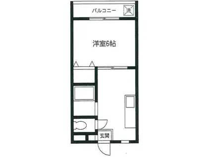 コーポ田中(1DK/3階)の間取り写真