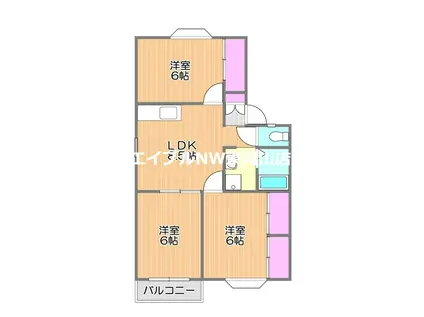 アーバンハイツ松新IIA(3DK/2階)の間取り写真