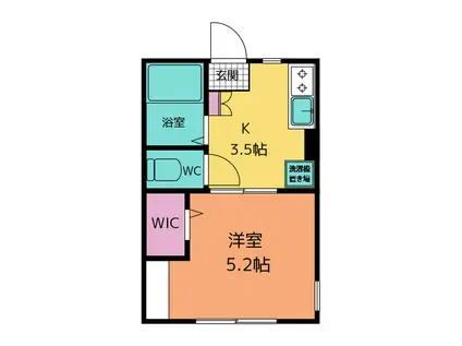 エスポワール八景(1K/1階)の間取り写真