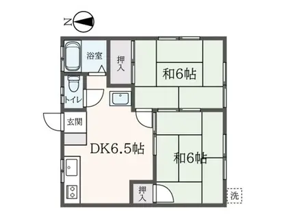 R&K大沼ハイツ(2DK/1階)の間取り写真